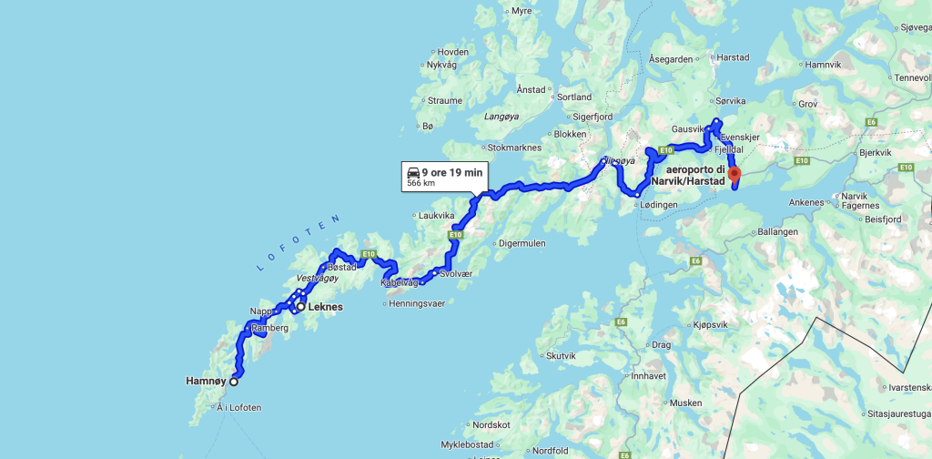 Mappa viaggio Norvegia