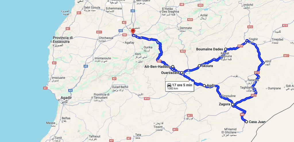 Mappa viaggio fotografico Marocco
