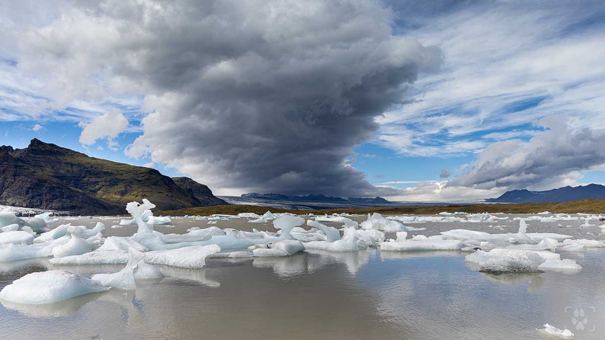ghiacciaio islanda, con filtro graduato ND su cielo