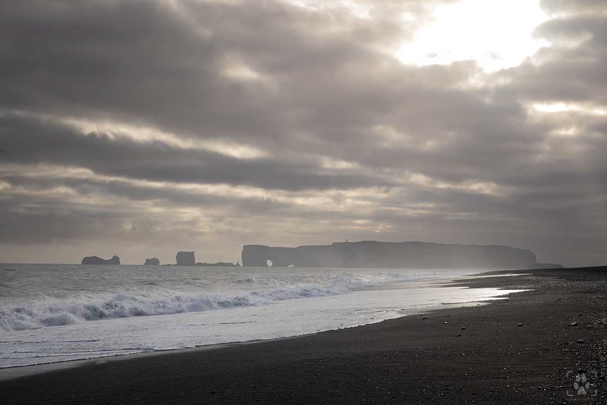 Spiaggia nera Vik tramonto